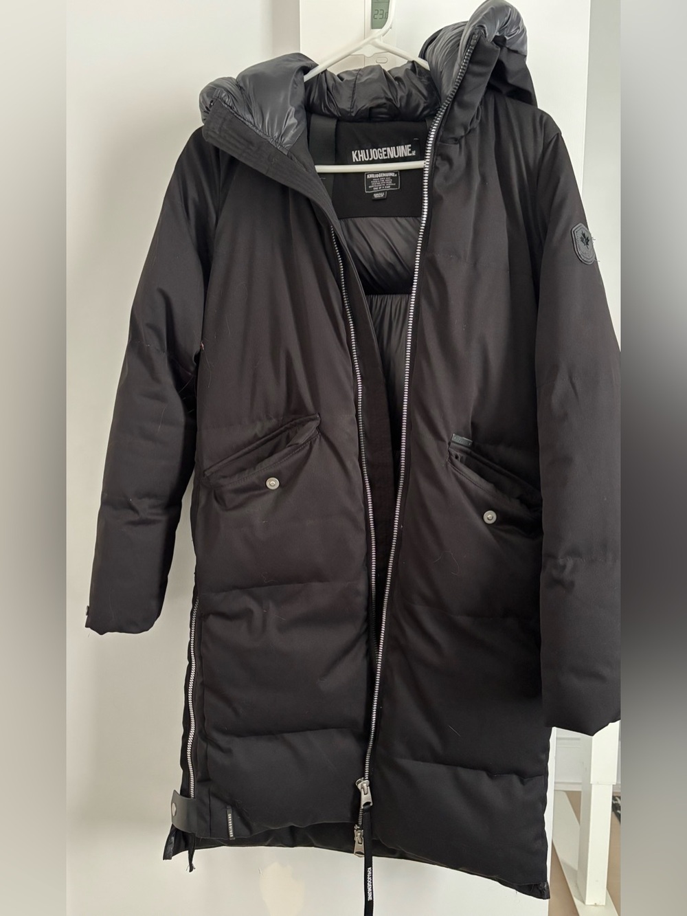 Women's Black Puffer Coat with Hood